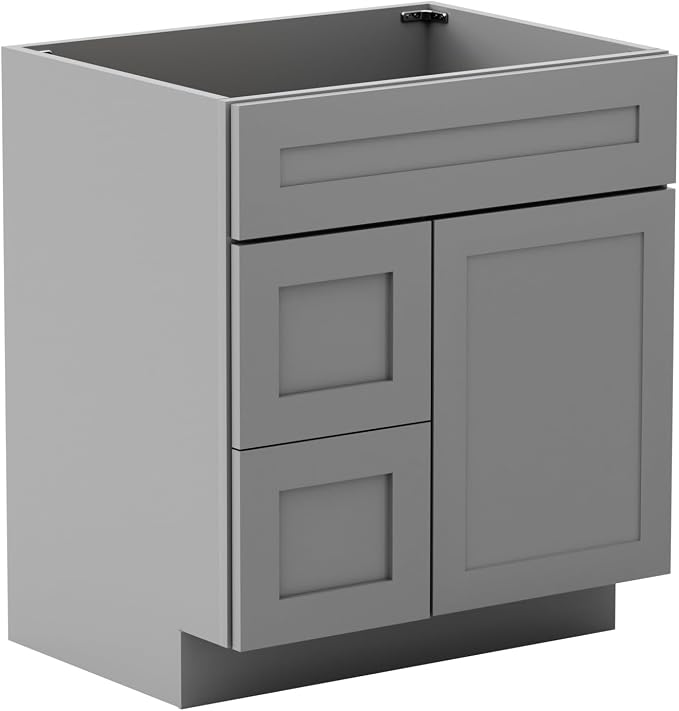 KitchenMan 30 Inch Bathroom Vanity Without Sink and Top Unassembled Bathroom by KitchenManLiving