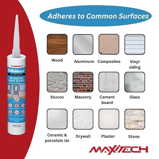 Window & Door – 100% Silicone Caulk White, Window Seal, RTV Silicone Sealant - Image 3
