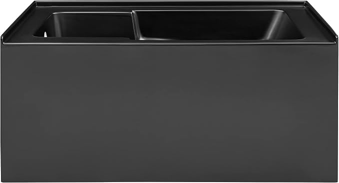 Voltaire 54 in. x 30 in. Acrylic Matte Black, Left-Hand Drain, Apron Bathtub by SwissMadison