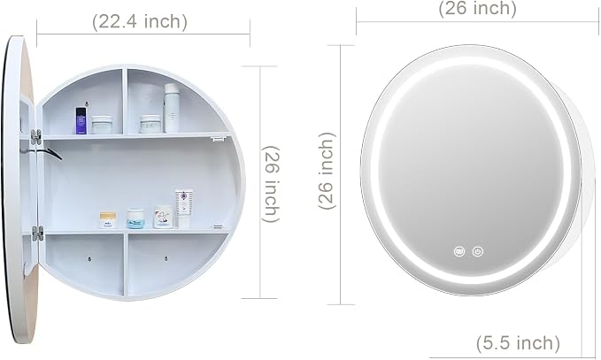 26inch Round Medicine Cabinet - Image 2