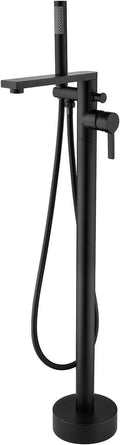 Freestanding Bathtub Faucet Tub Filler Black Floor Mount Brass Single Handle by wowkksanitaryware