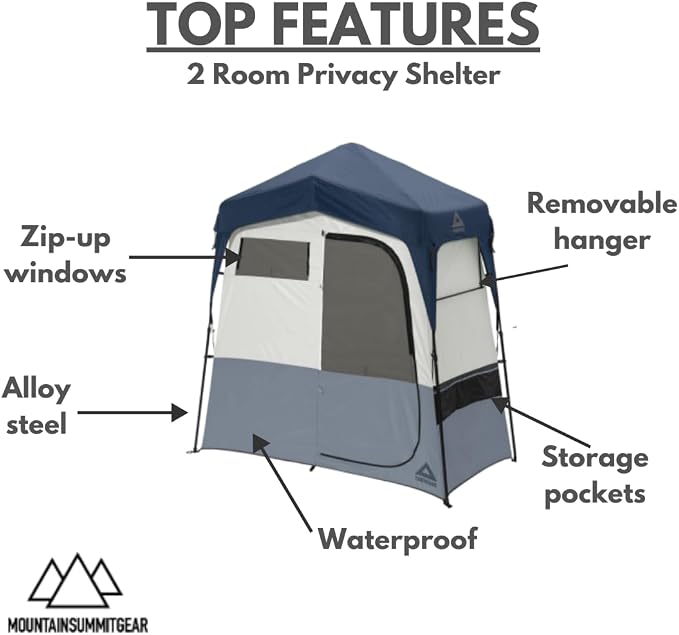 Caddis Rapid Privacy Shelter 1/2-Rooms, Camping Shower & Portable Toilet Tent - Image 2