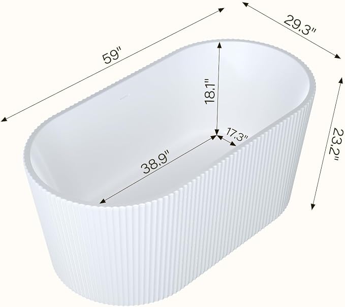 59-in Freestanding Bathtub - Image 4