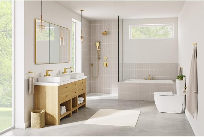 Grohe 101923GN00 Cubeo 3-Hole 2-Handle Deck Mount Tub Filler, Brushed Gold - Image 8