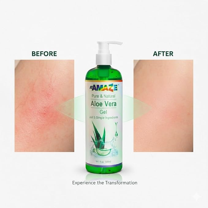 500 ml Pure Aloe Vera Gel for Hair and Skin, Hydrating & Non-Sticky, Soothes - Image 6