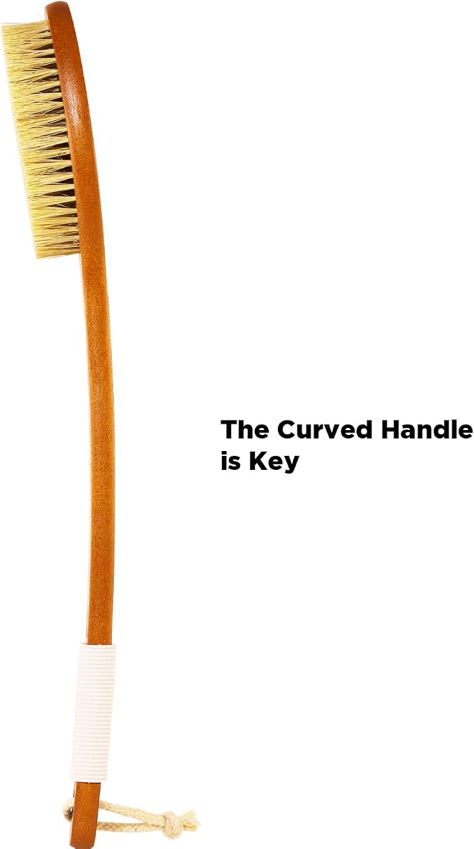 ICANdOIT-17.71Inch Natural Stiff Sisal Bristles Anti-Slip Curved Long Handle - Image 2
