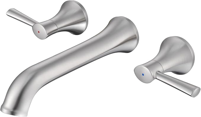 Wall Mount Tub Filler Brass Tub Faucet Brushed Nickel Bathroom Bathtub Faucets by wowkksanitaryware
