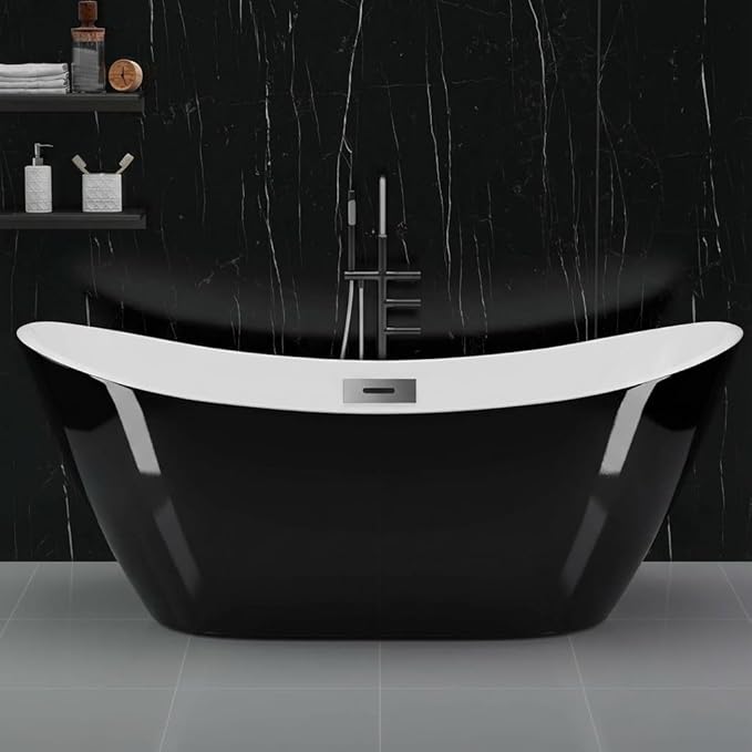67 Inch Acrylic Freestanding Bathtub, Acrylic Soaking Bathtub by Unknown