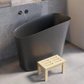 47" Freestanding Soaking Bathtub Modern Oblique Deep Stone Resin Japanese by Weibath