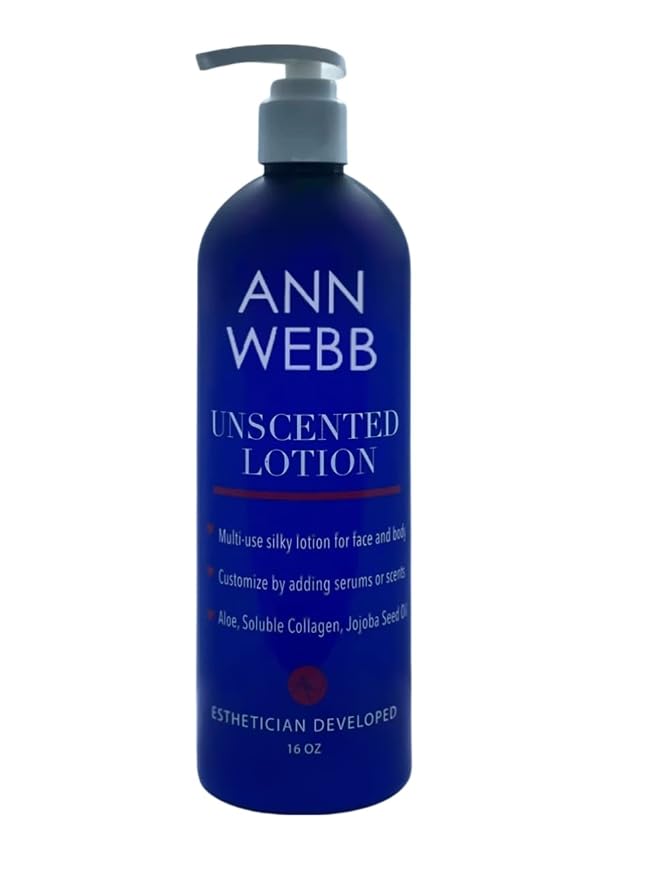Unscented Lotion for Dry Skin- Fragrance Free, Hypoallergenic, All-Natural by ANNWEBBAllNaturalSkinCare