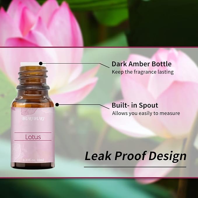BURIBURI Lotus Essential Oil and Peony Essential Oils Gifts Set 2Pack, 100% - Image 4