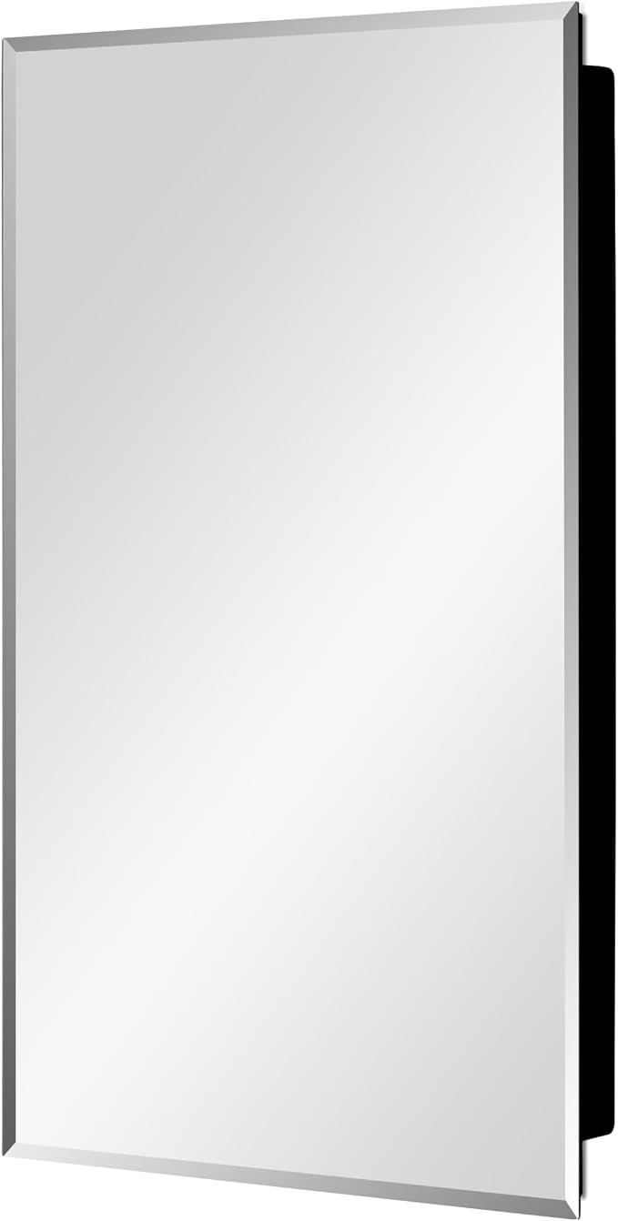 Black Plastic Medicine Mirror Cabinet - Image 9