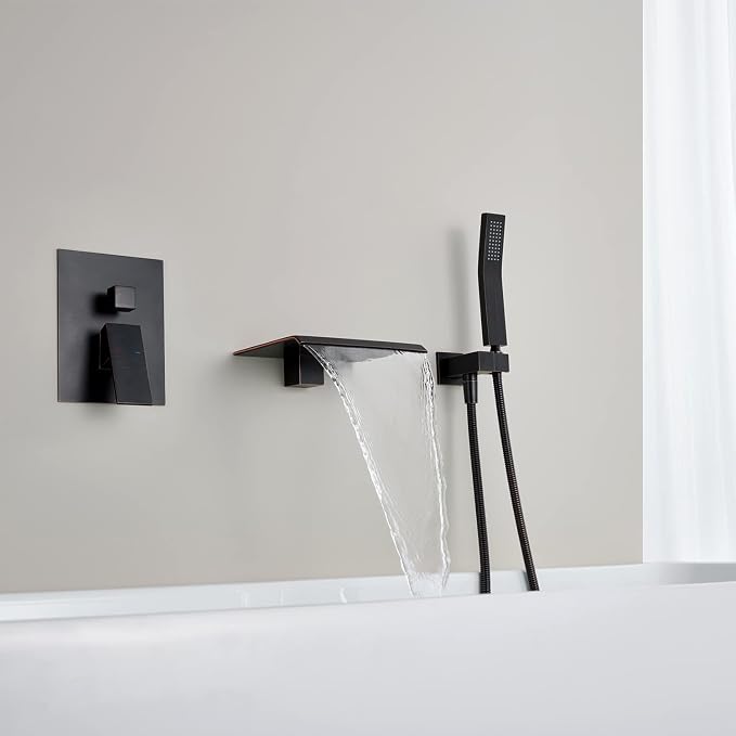 Wall Mount Tub Filler Waterfall Tub Faucet Oil Rubbed Bronze Bathtub Faucet - Image 5