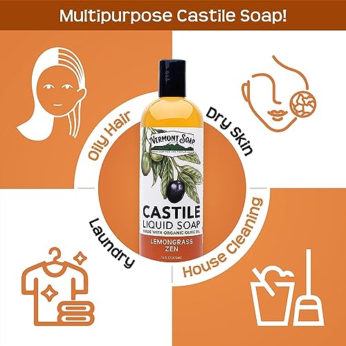 Vermont Castile Lemongrass Zen Soap, Gentle Liquid Soap - Image 7
