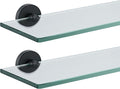 JQK Bathroom Glass Shelf Black, Tempered Glass Shower Storage 12 by 5 inches by Homeimprovement