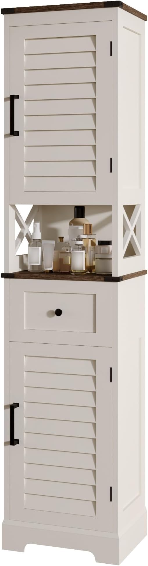 ChooChoo Farmhouse Storage Cabinet, Tall Bathroom Storage Cabinet by ChooChoo
