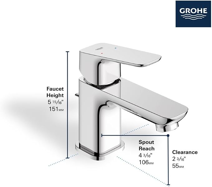 Grohe 1018972430 Cubeo Single Hole Single Handle XS-Size Bathroom Faucet - Image 4