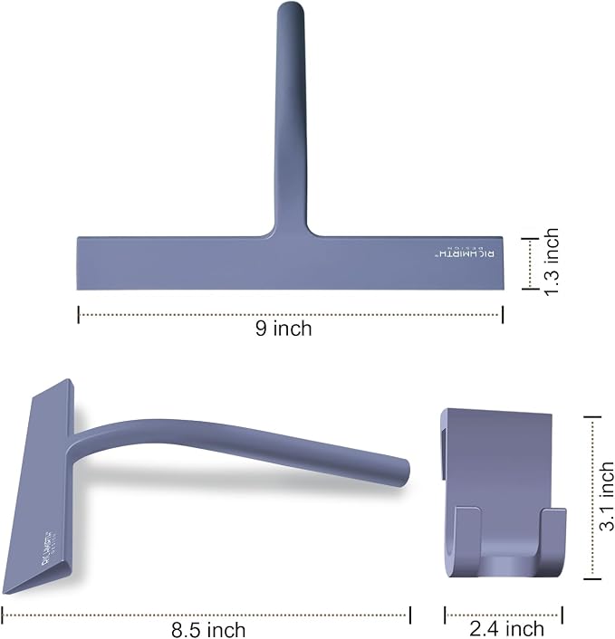 Squiggy for Shower Glass, Richmirth 9" Shower Glass Cleaner Squeegee Silicone - Image 2