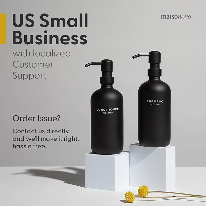 MaisoNovo Soap Dispenser 2-Piece Set | 16.9oz Amber Bottles - Image 8