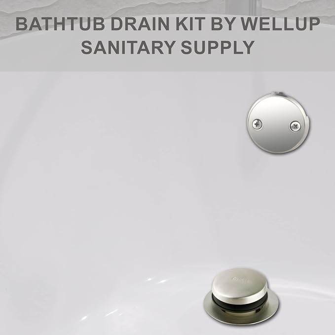 Tip Toe Bathtub Tub Drain Conversion Kit Assembly, Wellup Tub Drain Trim Kit - Image 2