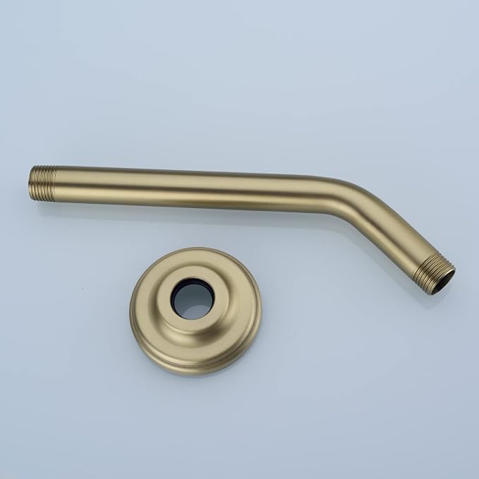9 Inch Angled Shower Arm with Flange, Wall-Mounted Heavy Duty Stainless Steel - Image 5