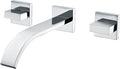 Sumerain Wall Mount Lavatory Faucet Two Handle Bathroom Faucet Brass Chrome by SUMERAINFAUCETS