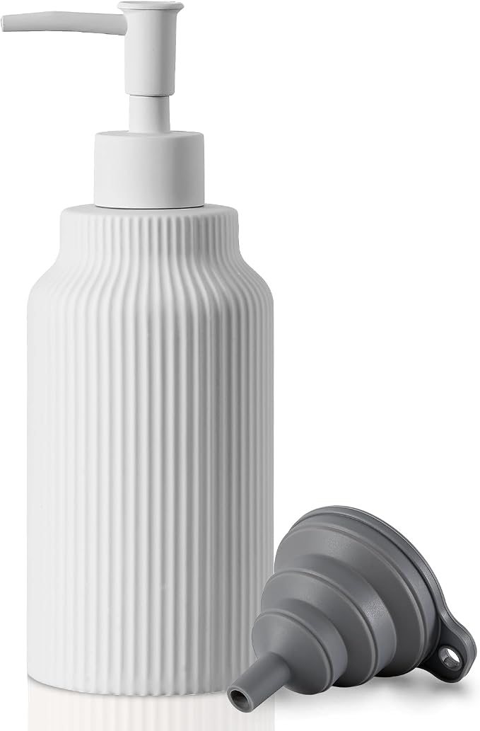 Modern Ceramic Soap Dispenser for Bathroom，14oz Ceramic Soft Touch Hand Lotion by Unknown