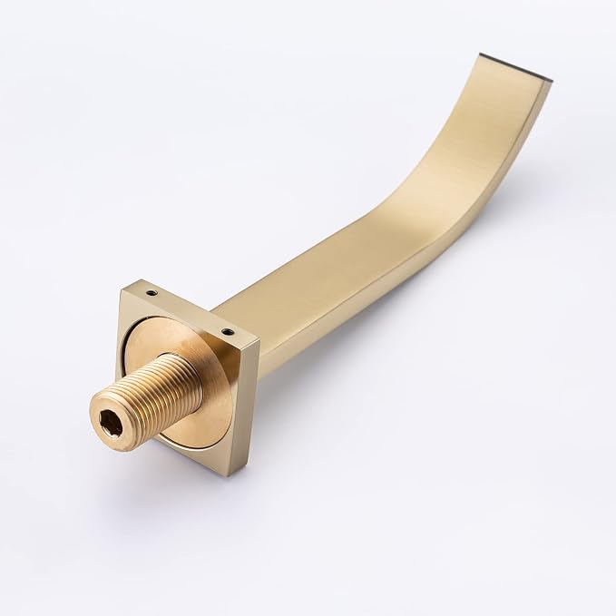 Brass Wall Faucet Brushed Gold Wall Mounted Bathroom Faucet, Wall Mount - Image 8