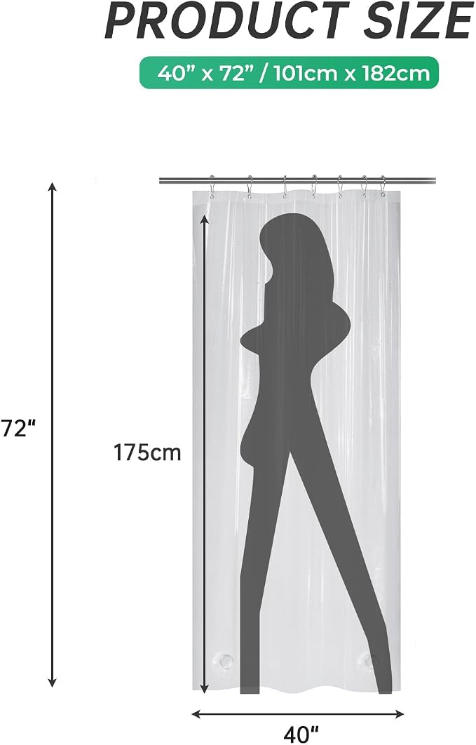 AmazerBath Stall Shower Curtain Plastic, Small Shower Curtain Clear 40 x 72 - Image 7