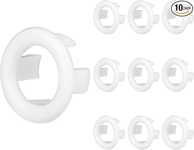 10pcs Chrome Sink Overflow Ring, Bathroom Sink Overflow Trim Ring Hole Cover by Unknown