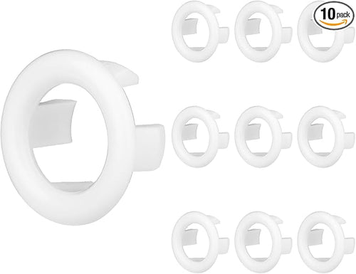10pcs Chrome Sink Overflow Ring, Bathroom Sink Overflow Trim Ring Hole Cover by Unknown