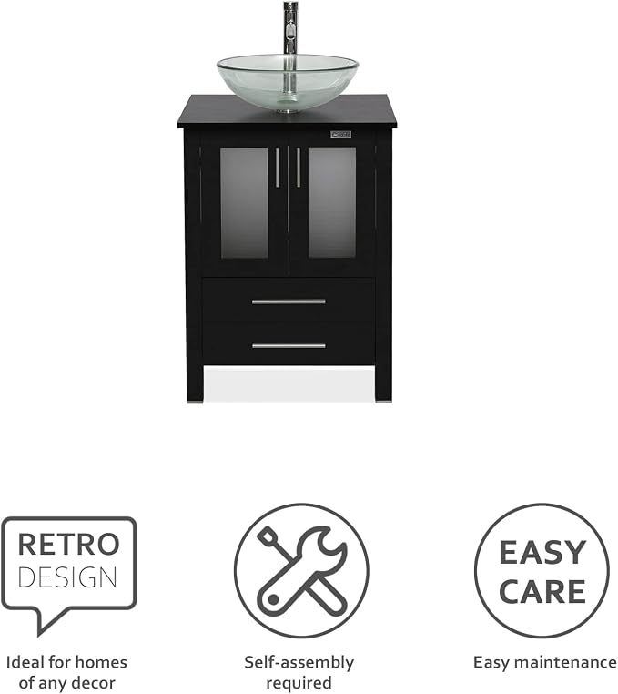 eclife 24" Modern Bathroom Vanity Sink Combo Freestanding Cabinet - Image 5