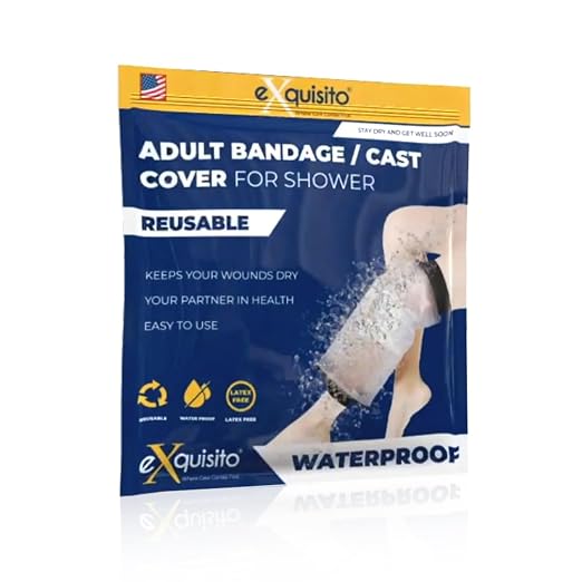 EXQUISITO Knee Cast Cover for Shower | Reusable Shower Protector after Surgery - Image 2