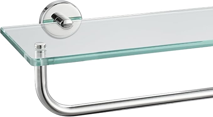 JQK Bathroom Glass Shelf Polished Chome, Shelf by Homeimprovement