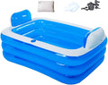Double Inflatable Bathtub with Electric Air Pump and Bath Pillow Headrest by Bidesen