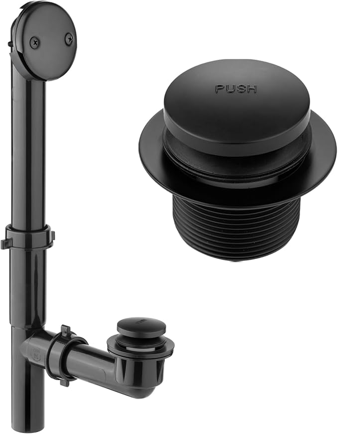 Yariwiz 1-1/2" Matte Black Bathtub Tub Drain Kit Bath Waste Overflow Drain Tube by Yariwiz