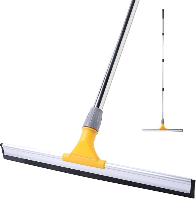 Yocada Rubber Floor Squeegee 17.7" TPR Blade Scrubber Broom 61.8inch Pole by Yocada