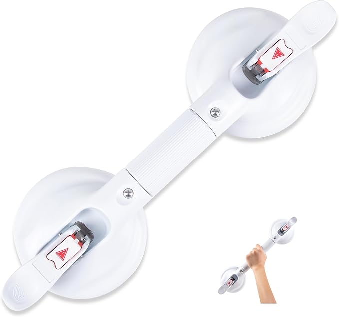 15inch Upgrade Suction Shower Grab Bar, Portable Shower Handle Bar Suction Grip by HEINSY