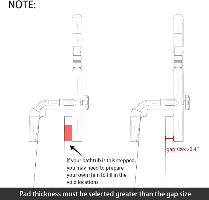Bathroom Grab Bars for Bathtubs and Showers 304 Stainless Steel Adjustable - Image 6