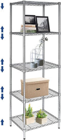 5 Tier Wire Shelving Unit, Height Adjustable Wire Shelves by BNSPLY