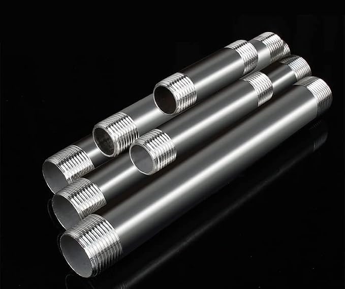 304 Stainless Steel Nipple Pipe Fitting 1/4" NPT X 1/4" NPT Male Thread Cast - Image 3