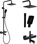Outdoor Shower Faucet Set 8" Square Shower Head 3 Function Thermostatic by LFGUD