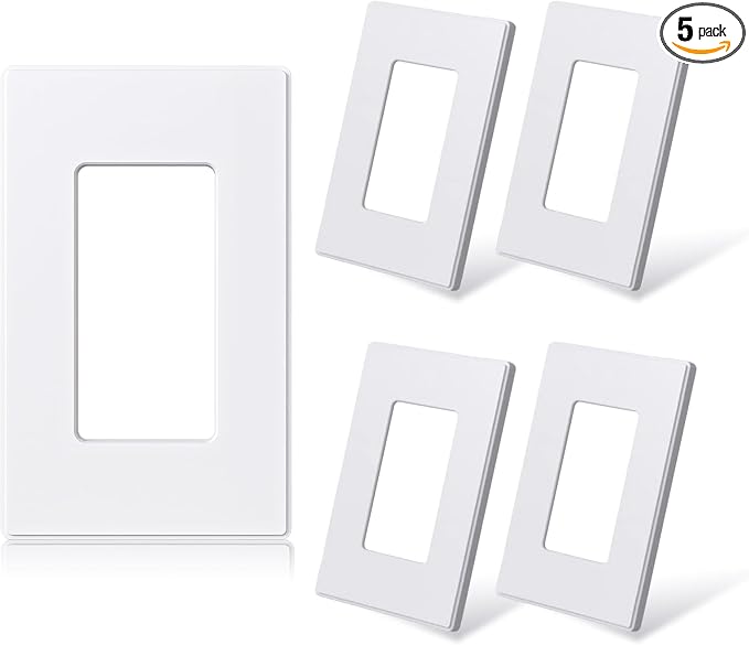 ELEGRP Matte White 1-Gang Screwless Decorative Wall Plates, Standard Size by ELEGRP%7CELEGROUP