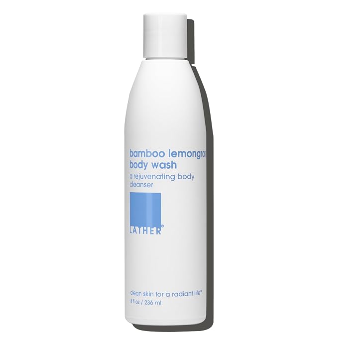 LATHER - Bamboo Lemongrass Natural Body Wash, 8 fl oz - Shower Gel Cleanser - by LATHER