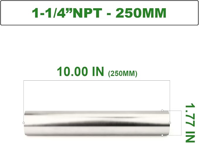 TAISHER 1PCS Stainless Steel Pipe Fittings, 1-1/4" NPT Female x 1-1/4" NPT - Image 2