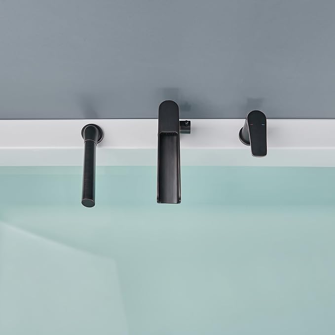 Waterfall Roman Tub Faucet Oil Rubbed Bronze Deck Mount Bathtub Faucets Brass - Image 9