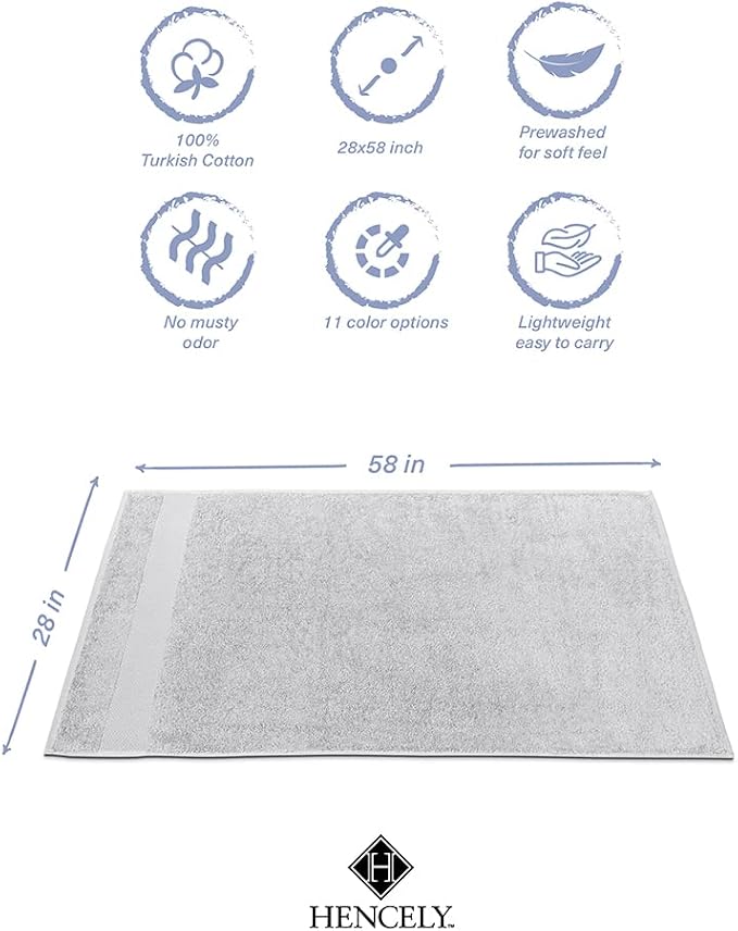 Hencely Premium Bath Towel Set of 4-28x58 Inches - Image 5