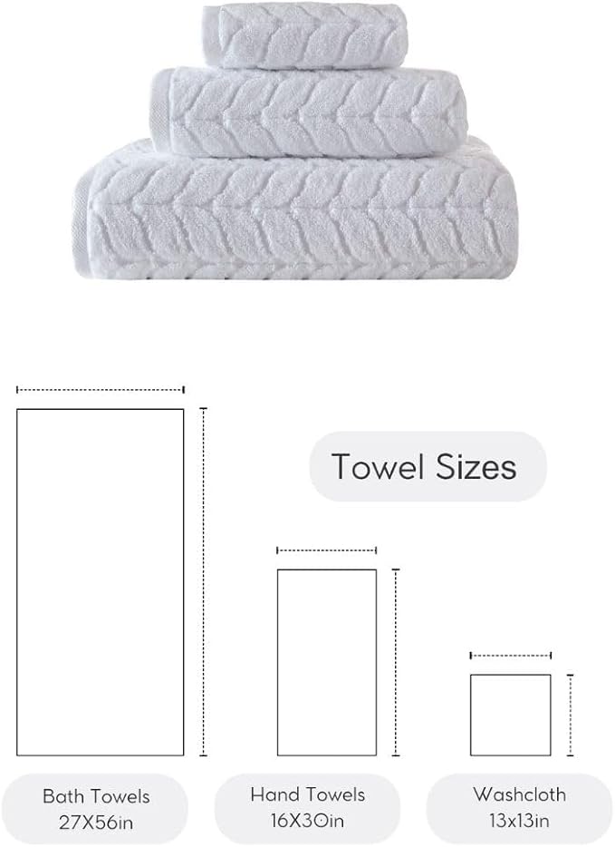 BAGNO MILANO Turkish Bath Towels, Soft Plush Jacquard Luxury Bath Towels - Image 2