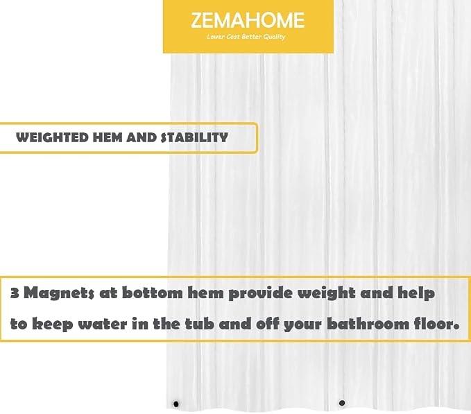 3 Pack PEVA Plastic Shower Curtain Liner Premium Light Weight 72" x 72" Clear - Image 5