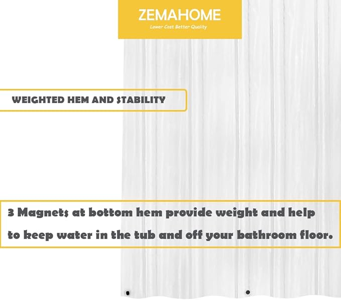 5 Pack PEVA Plastic Shower Curtain Liner Premium Light Weight 72" x 72" Clear - Image 4